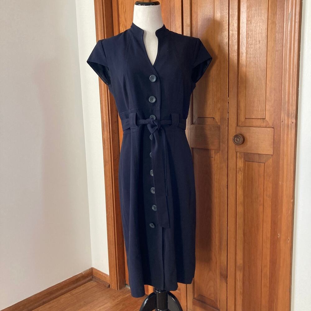 Sandra Darren Navy Blue Sheath Dress, Size 10